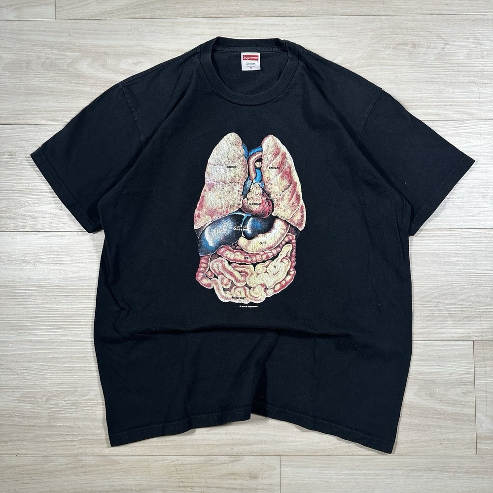 Supreme Guts T Shirt Mens Size Medium F/W18 2018 Black Made In‎ USA Skate 90s